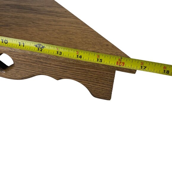 Rustic Wooden Triangle Corner Shelf Heart Cutout Farmhouse Wall Decor - Picture 6 of 6